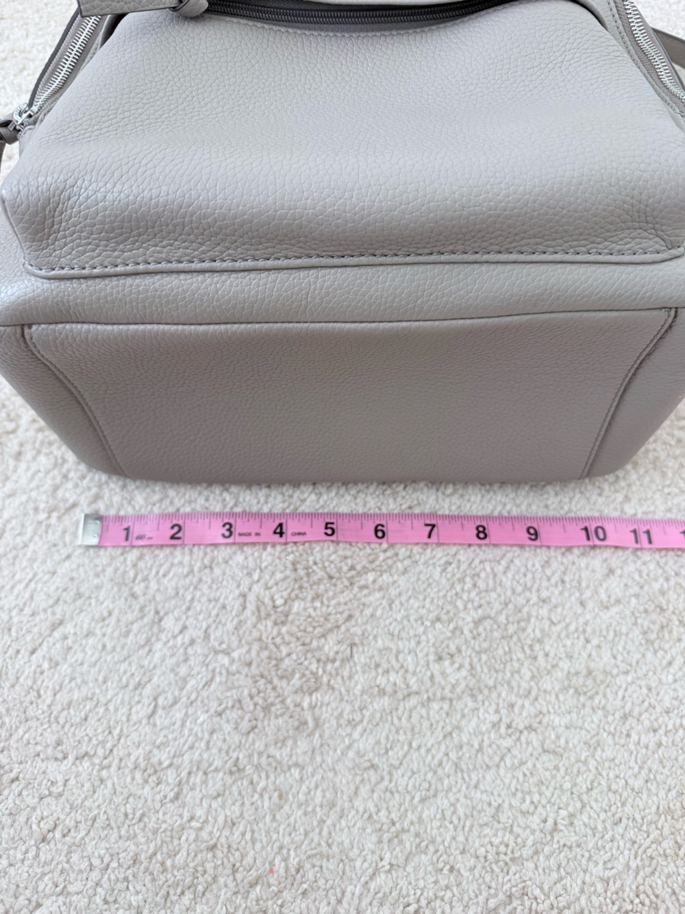 Tory Burch Slate Gray Pebbled Leather Backpack - Picture 8 of 10